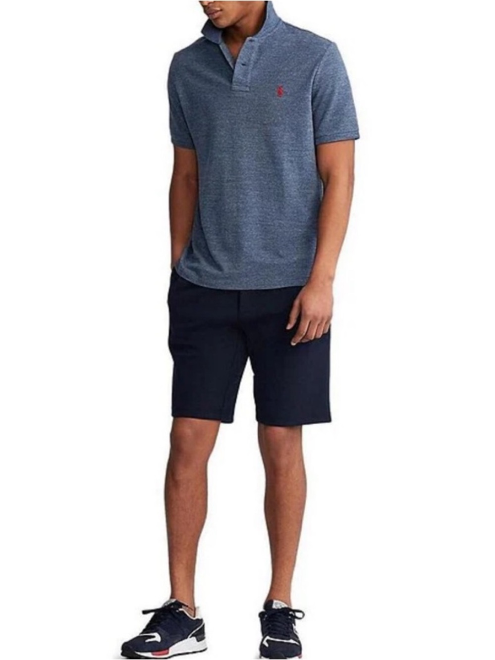Ralph Lauren Navy Heather Polo SHIRT RED PONY LOGO EMBROIDERED MEN TENNIS RUGBY - Picture 16 of 16
